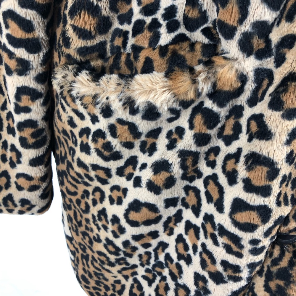 Sanctuary Black Brown Faux Fur Over the Rainbow Lined Jacket Coat - Picture 5 of 10